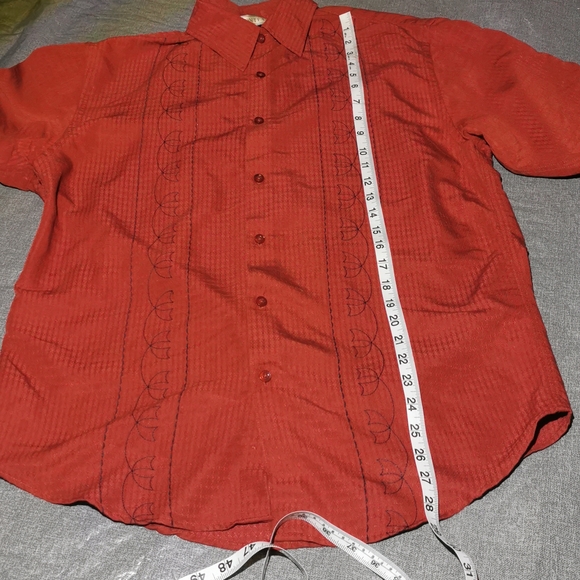 Monte Carlo medium m long sleeved Button up  button down shirt burnt red colour - Picture 4 of 10